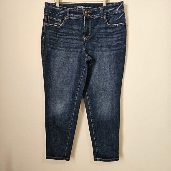 EUC M JEANS BY MAURICES MID RISE STRETCH JEANS SIZE XL 12-14 - Picture 1 of 15